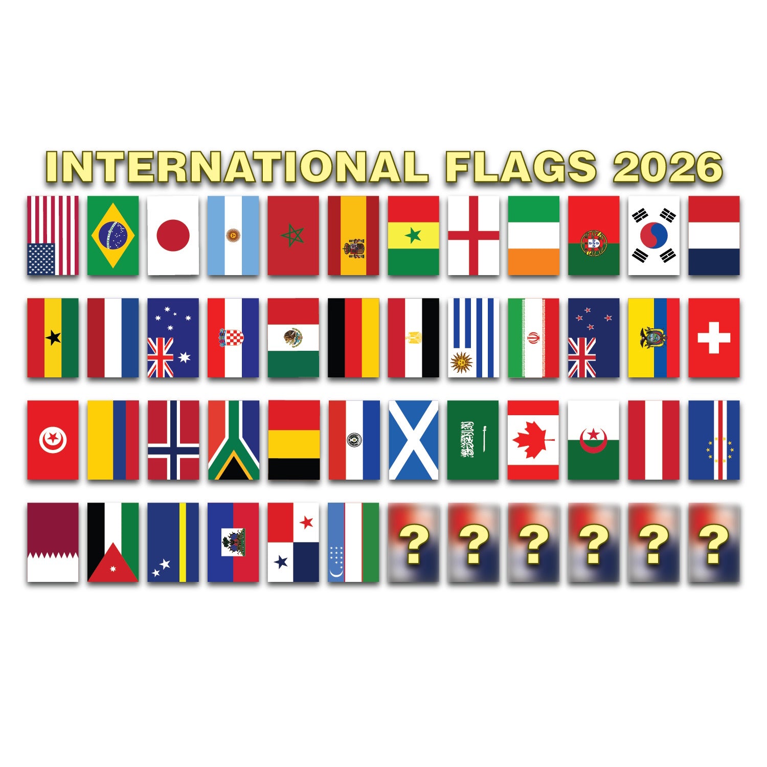 String Flags Hand Tied 2026 International Soccer