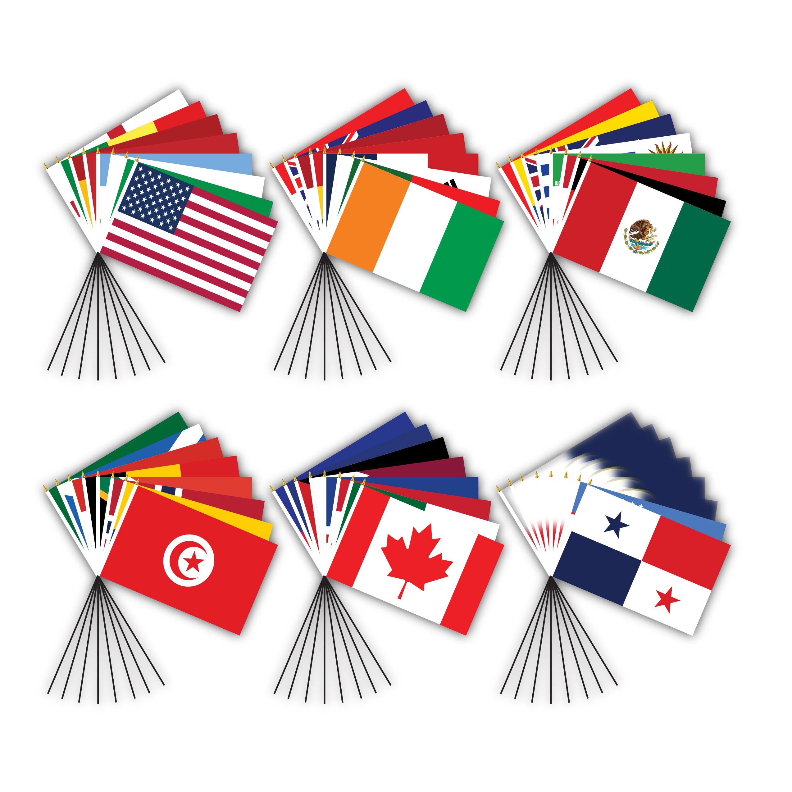 Set of 48 Countries 4x6" Stick Flags 2026 International Soccer